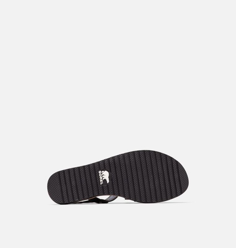 Sorel Dam Sandaler Svarta - Ella™ Criss Cross Flat - LKG-879503